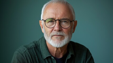 Portrait of a thoughtful senior man with glasses