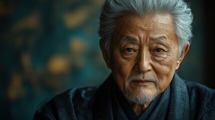 Portrait of a Dignified Elderly Japanese Man