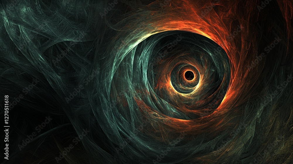 Poster abstract swirling pattern with vibrant colors and depth perception