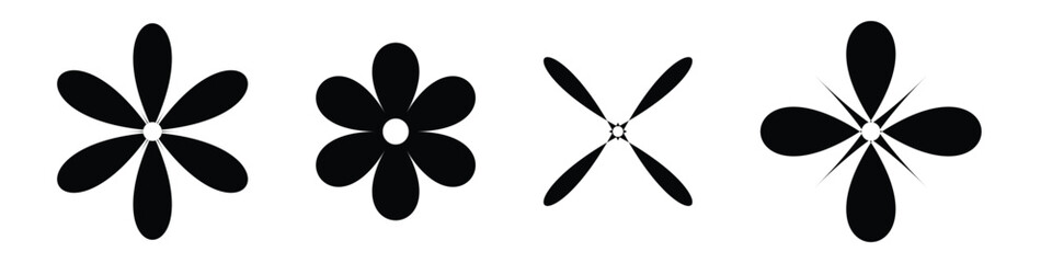 Set of daisy chamomile flower icon, flat style sweet and cute daisy flowers plant collection vector illustration.