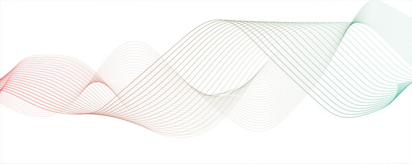 Abstract wave element for design. Digital frequency track equalizer Stylized line art background. business background lines wave abstract stripe design red and green design.