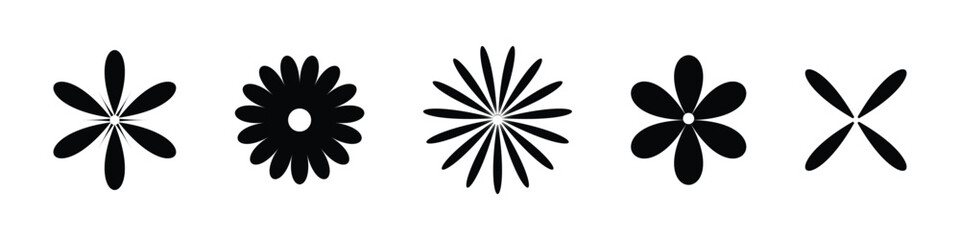 Set of daisy chamomile flower icon, flat style sweet and cute daisy flowers plant collection vector illustration.