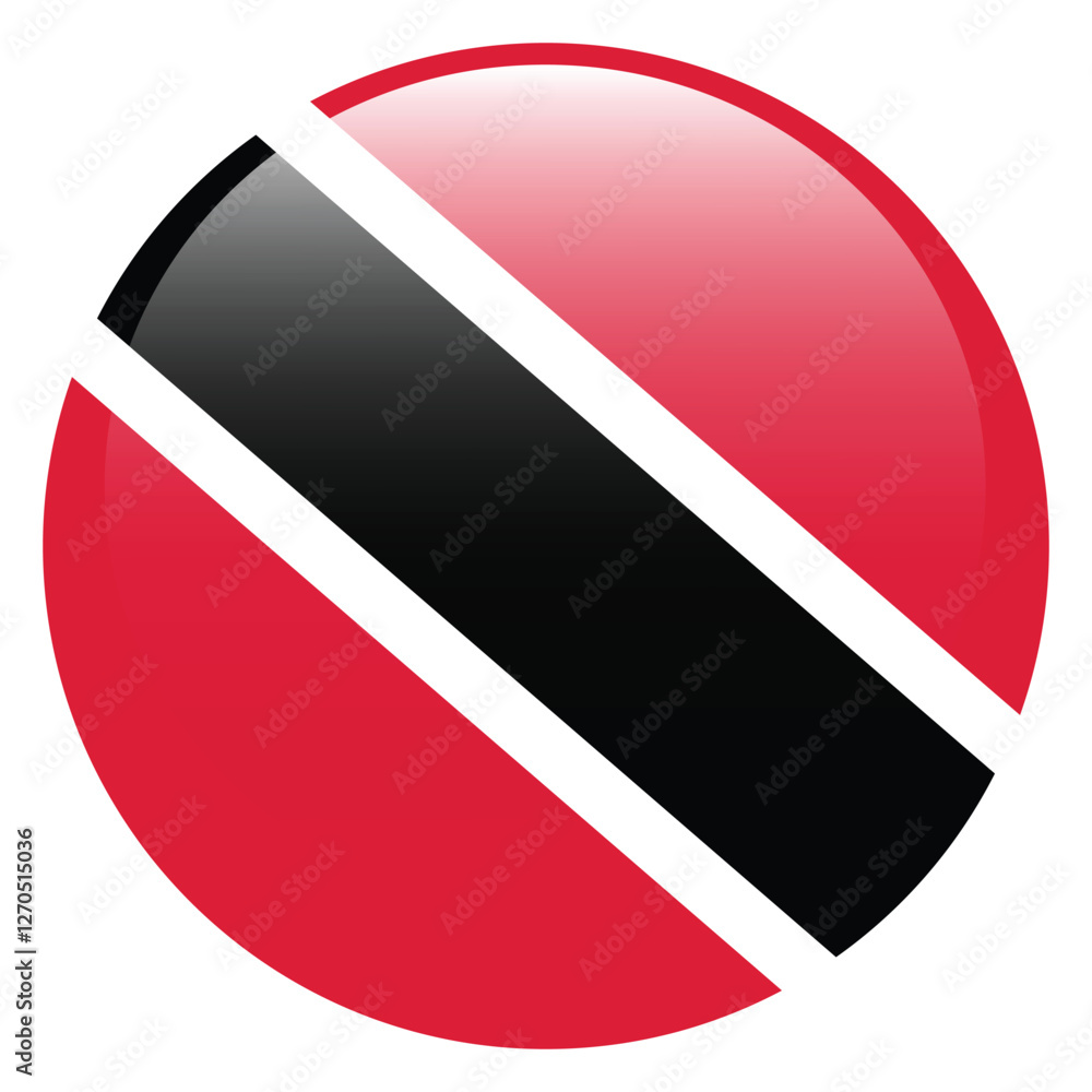 Poster flag of trinidad and tobago. trinidad and tobago round flag logo icon computer vector illustration d