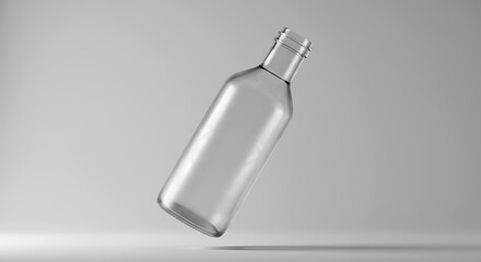 Glass Bottle: Minimalist Product Mockup, Clean Design