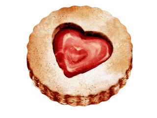 Watercolor Valentine dessert illustration
