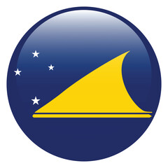 Flag of Tokelau. Tokelau round flag logo icon computer vector illustration design