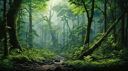 Fototapeta premium undergrowth tree set