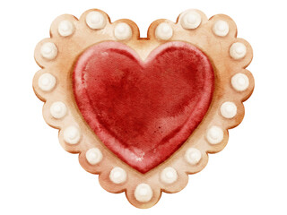 Watercolor Valentine dessert illustration