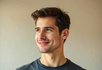 Fototapeta premium Photorealistic portrait of a healthy male in natural light