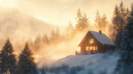 a beautiful sunset in the village winter sunset in the village  on the whit background