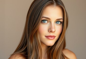 Fototapeta premium Photorealistic natural light portrait of a healthy female