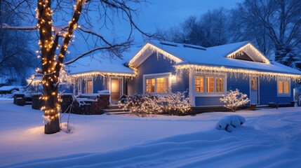 illuminating blue christmas lights