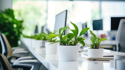 Fototapeta premium desks background blurred office