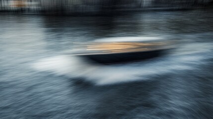 Background blur soft focus boat on the river near darkness to the light.