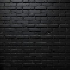 Texture of a black painted brick wall as a background or wallpaper