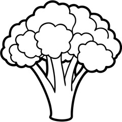 Abstract Broccoli Outline Vector Design