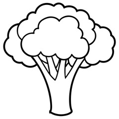 Abstract Broccoli Outline Vector Design