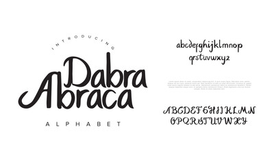 Abracadabra font Calligraphy Logotype Script Brush Font Type Font lettering handwritten