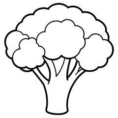 Abstract Broccoli Outline Vector Design