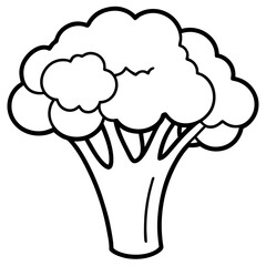 Abstract Broccoli Outline Vector Design