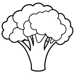 Abstract Broccoli Outline Vector Design