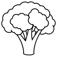 Abstract Broccoli Outline Vector Design
