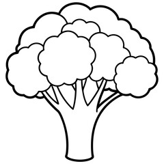 Abstract Broccoli Outline Vector Design