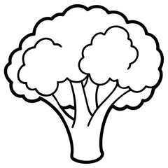 Abstract Broccoli Outline Vector Design
