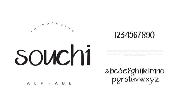 Souchi font Calligraphy Logotype Script Brush Font Type Font lettering handwritten