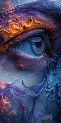 Fototapeta premium Chaotic Abstract Artwork,Expressive Digital Painting with Dynamic Energy