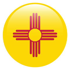 Flag of New Mexico. New Mexico round flag logo icon computer vector illustration design