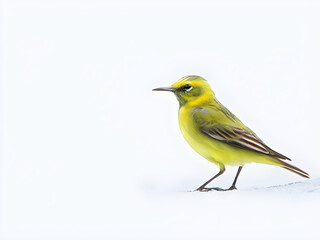 Motacilla flava feldegg or yellow wagtail isolated on white background 