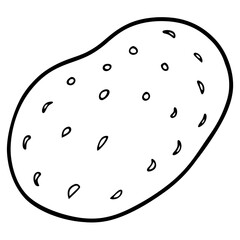Clean and Simple Potato Outline Art