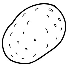 Clean and Simple Potato Outline Art