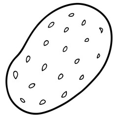 Clean and Simple Potato Outline Art