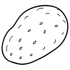 Clean and Simple Potato Outline Art