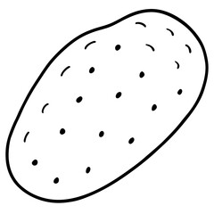 Clean and Simple Potato Outline Art