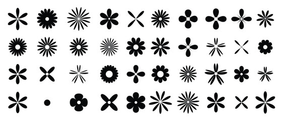 Set of daisy chamomile flower icon, flat style sweet and cute daisy flowers plant collection vector illustration.