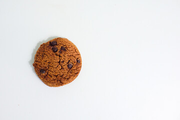 Chocolate chip cookies isolated on white background with clipping path