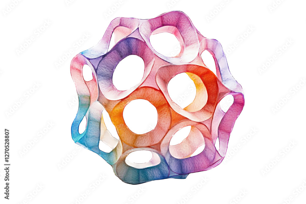 Poster data security idea. a vibrant abstract shape with colorful gradients and holes, perfect for design p