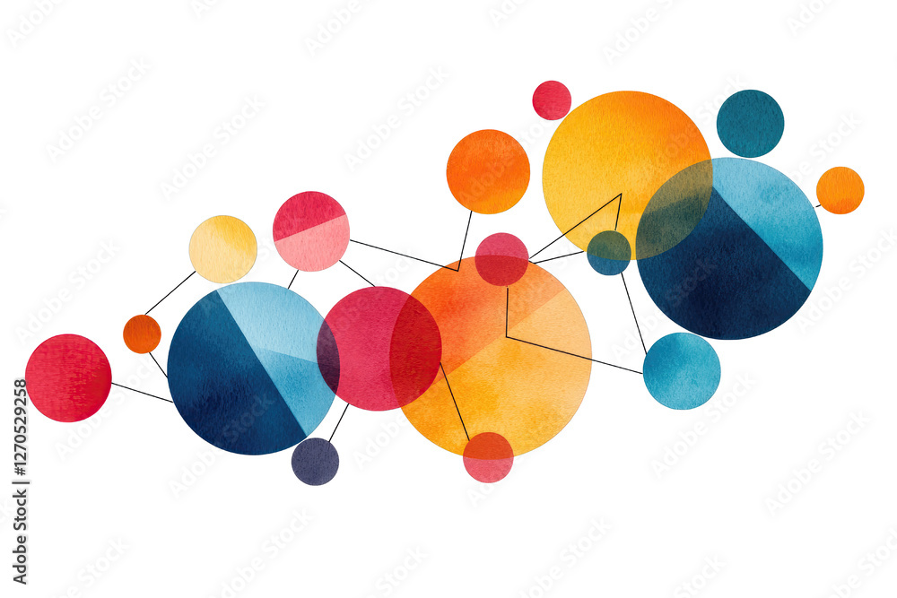 Aufkleber data security idea. colorful abstract circles and lines represent creativity and innovation in desig