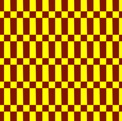 An Abstract Seamless maroon and yellow checkered pattern vector Geometric chess board style wallpaper. Gematrical square plaid design for textile, wall art,  cover, pottery, web, wrapping , flooring .