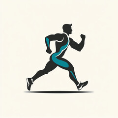 Fototapeta premium Dynamic silhouette of a runner in motion showcasing athleticism.