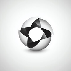 Modern abstract logo design in black and white color scheme.