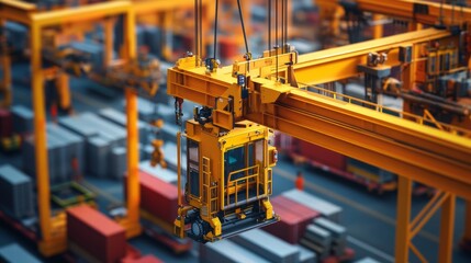 Impressive Port Crane in Action: A Detailed Industrial View