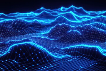 Cybernetic landscapes infused with structured AI-generated energy pathways, forming futuristic cities.