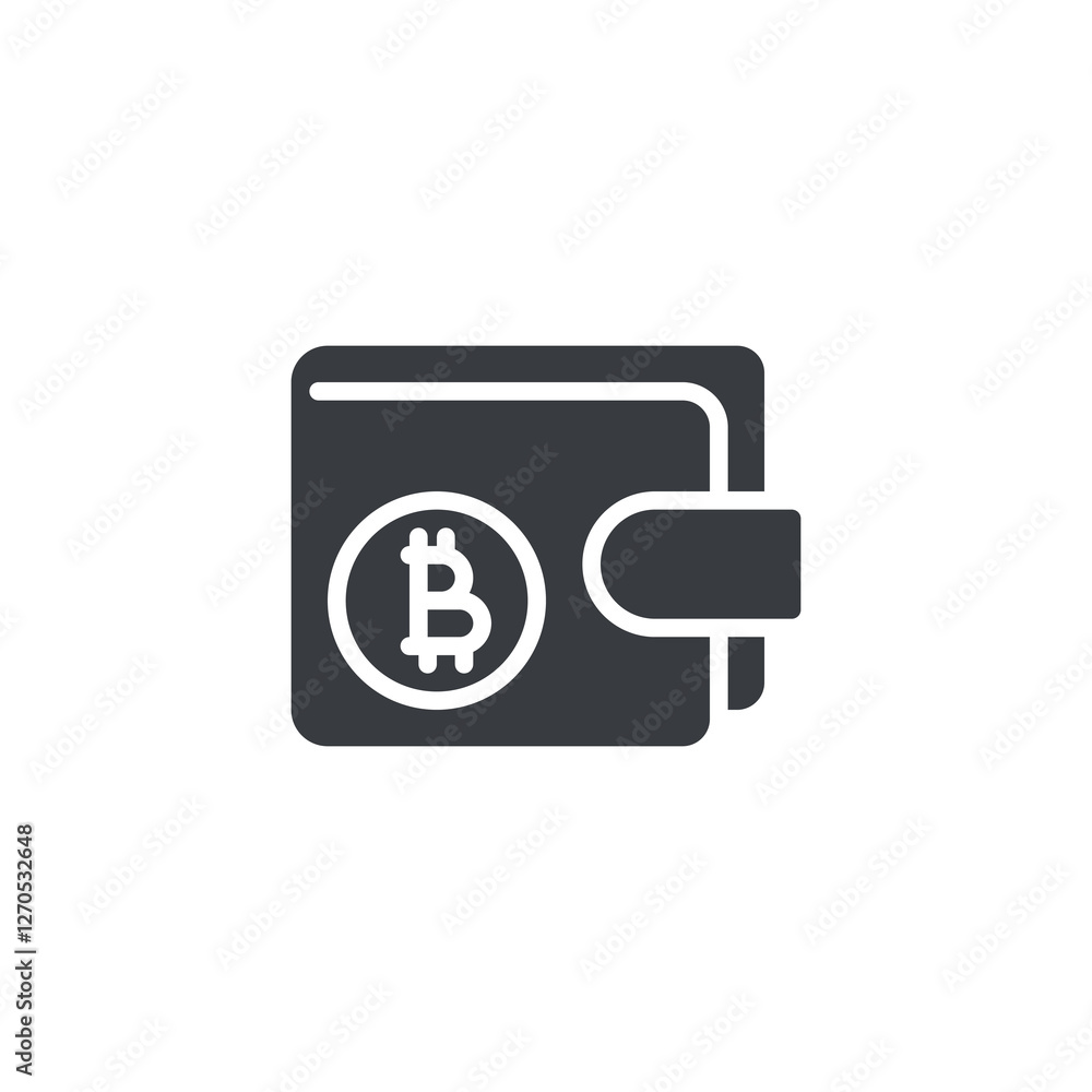Poster digital wallet with a bitcoin vector icon