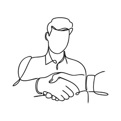Obraz premium A continuous line drawing illustration of a handshake