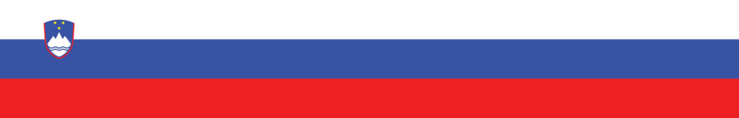 Flag of Slovenia. Slovenia banner. Slovenia flag long banner digital vector illustration