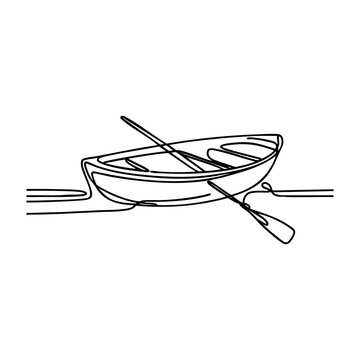 recommend clip art: A continuous line drawing illustration of a boat on the water